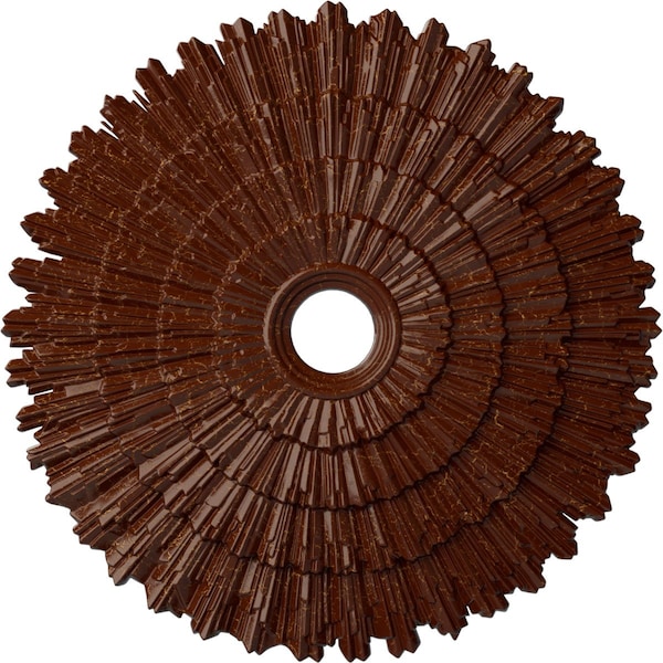 Ekena Millwork Eryn Medallion (Canopies up to 4"), 24 3/4"OD x 3 1/4"ID x 1 7/8"P, Burnished Mahogany Crackle CM24ENBMC - main